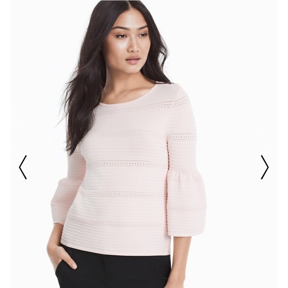 White House Black Market Tops - White House Black Market Drama Sleeve Pointelle